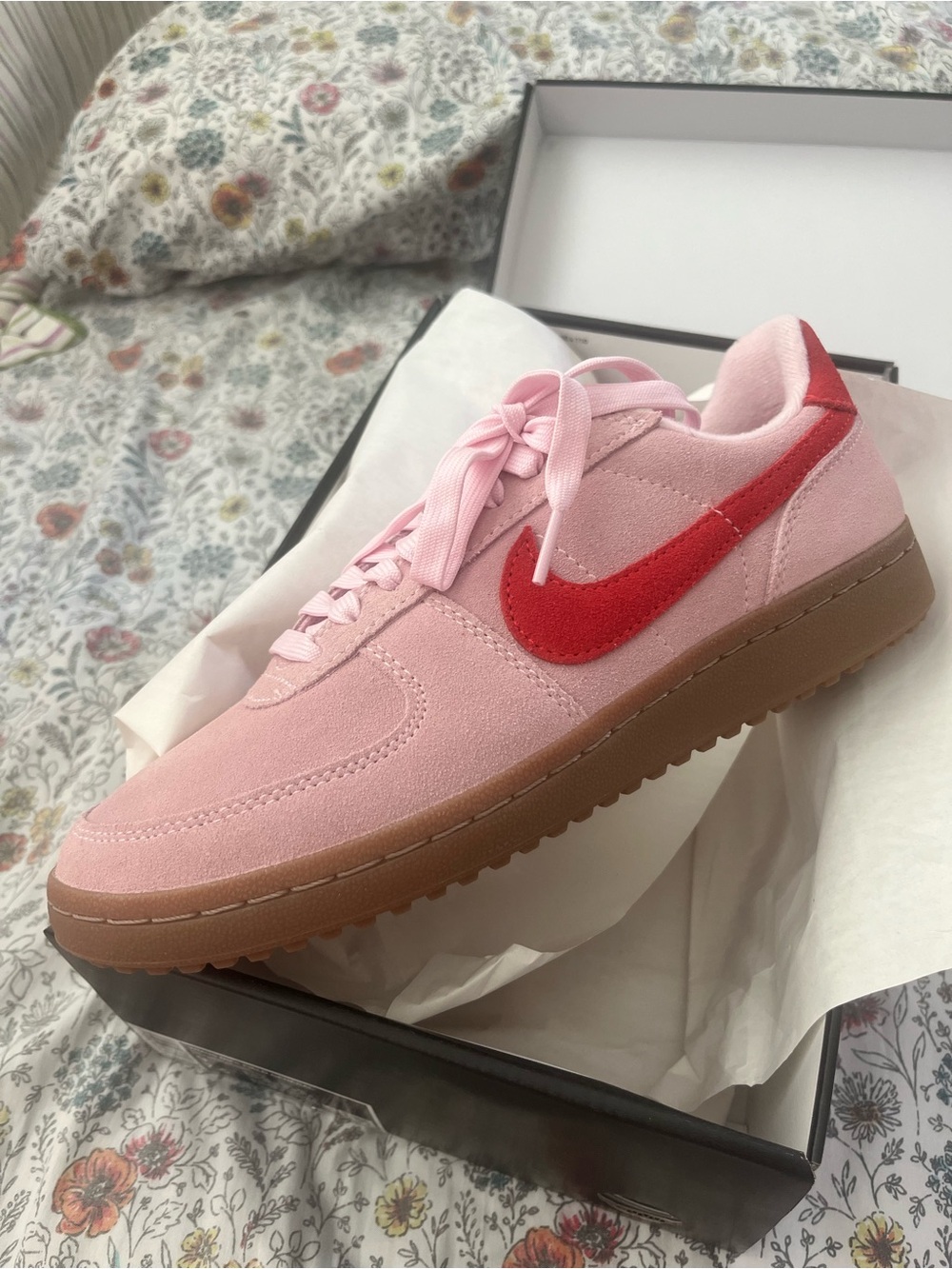 NEW Nike Pink and Coral Suede Women's Sneakers - Picture 9 of 16